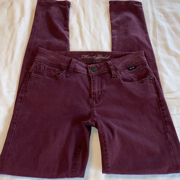Mavi Gold Woman’s Alexa Mid Rise Skinny Burgundy Pants Size 25 - Picture 3 of 13